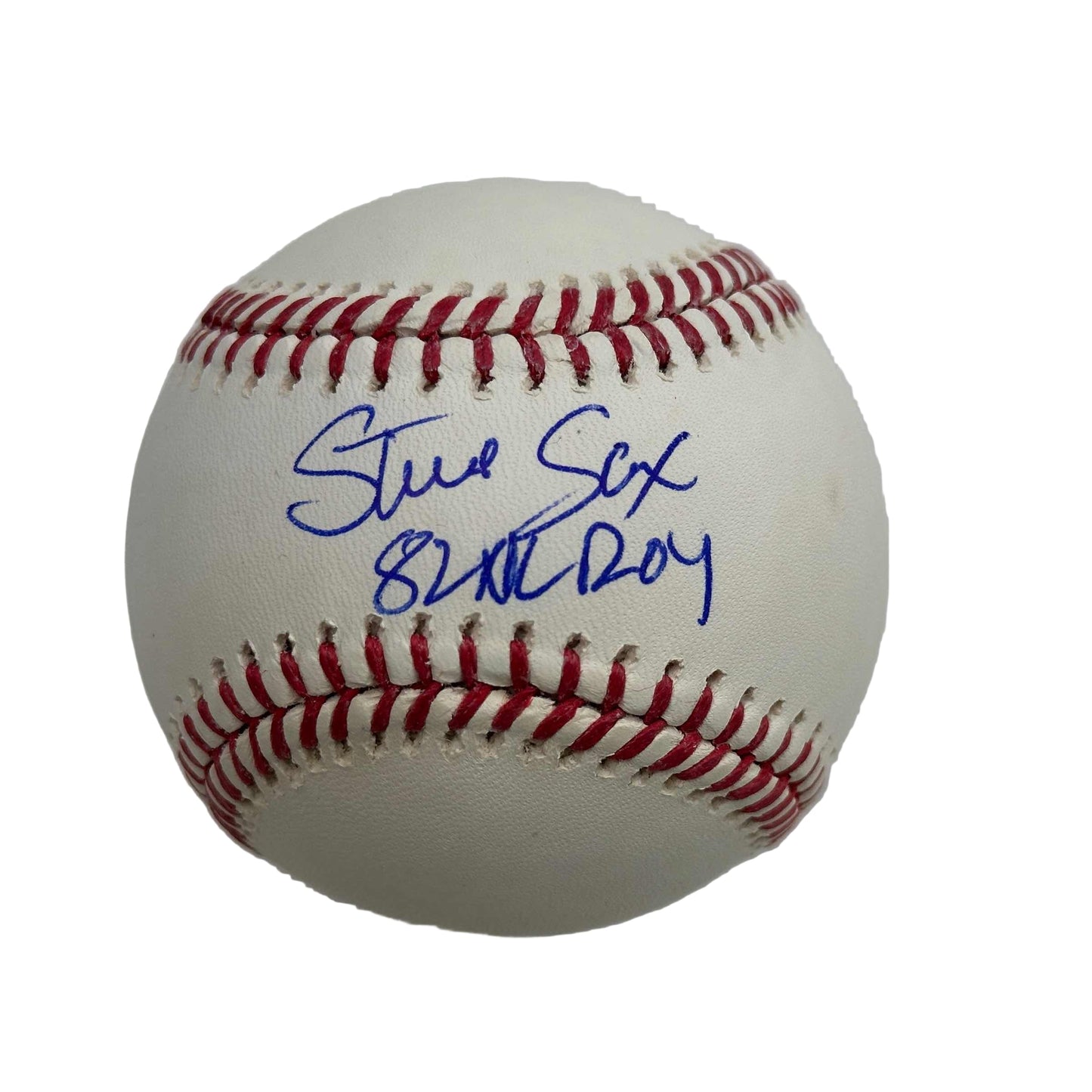 Autographed/Signed Steve Sax 82 NL ROY Rawlings Official Major League Baseball ROML JSA COA Auto
