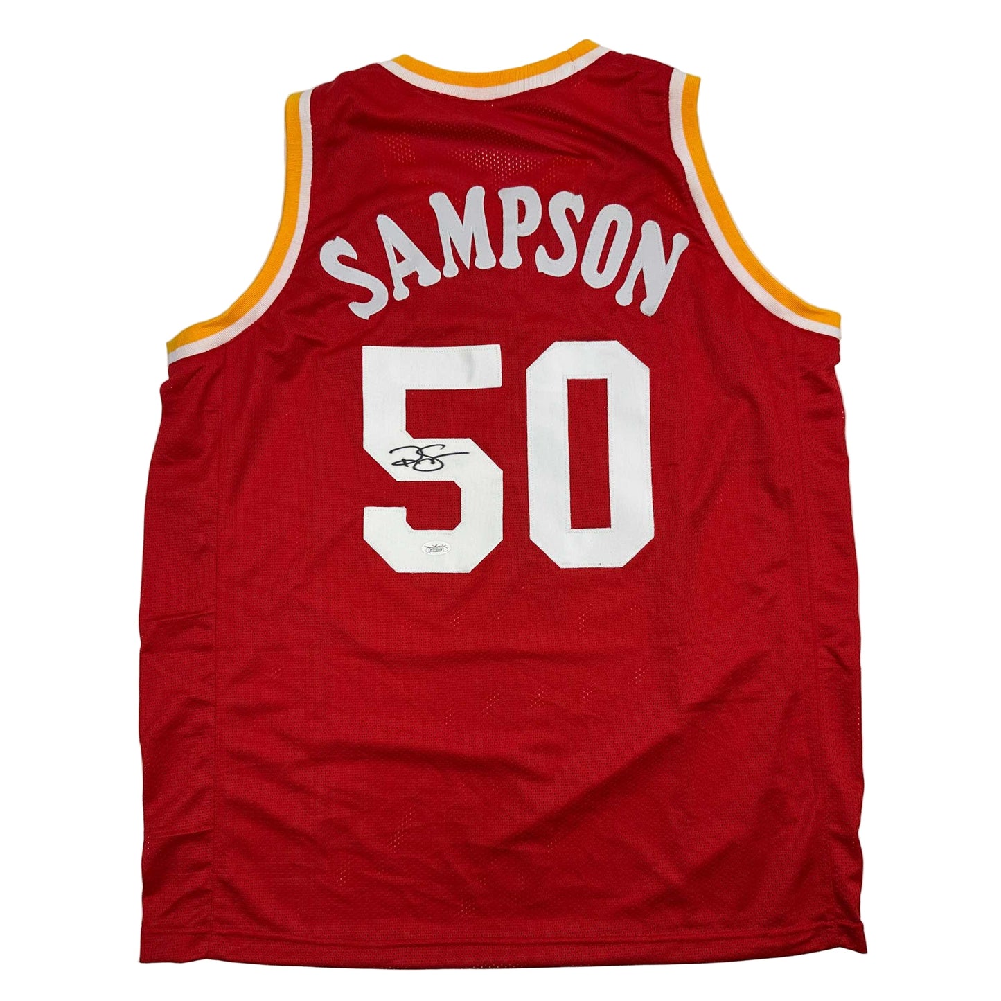Autographed/Signed Ralph Sampson Houston Red Basketball Jersey JSA COA