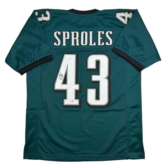 Autographed/Signed Darren Sproles Philadelphia Green Football Jersey Beckett BAS COA