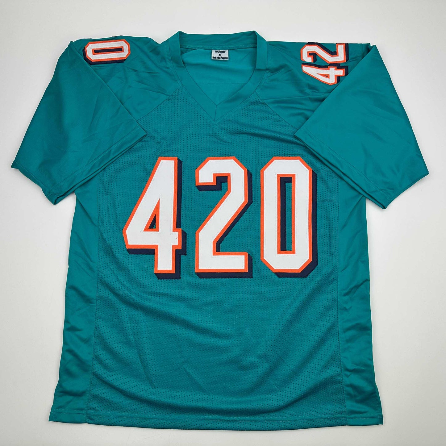 Autographed/Signed Ricky Williams Smoke Weed Everyday Puff Puff Run #420 Inscribed Miami Teal Football Jersey Beckett BAS COA