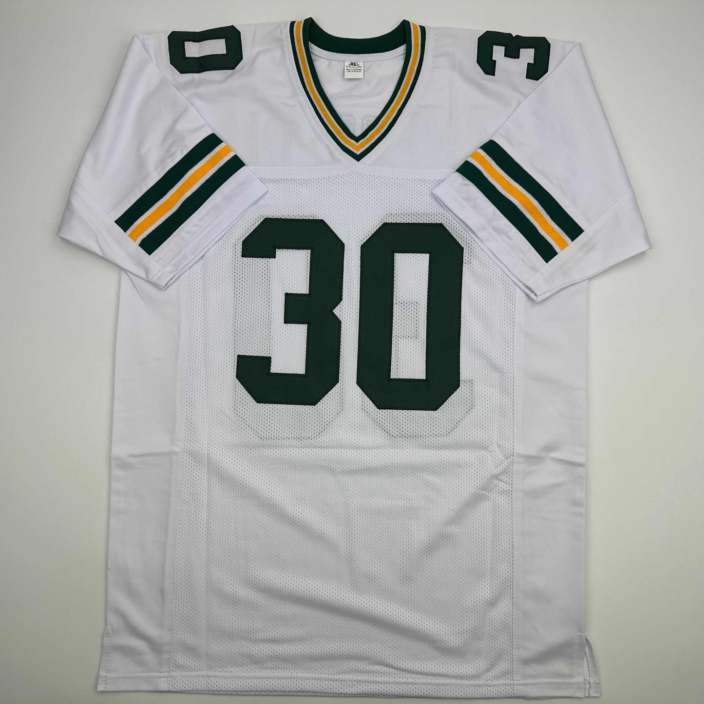 Autographed/Signed Chuck Mercein Ice Bowl Green Bay White Football Jersey JSA COA