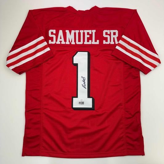 Autographed/Signed Deebo Samuel San Francisco Red Alternate Football Jersey JSA COA