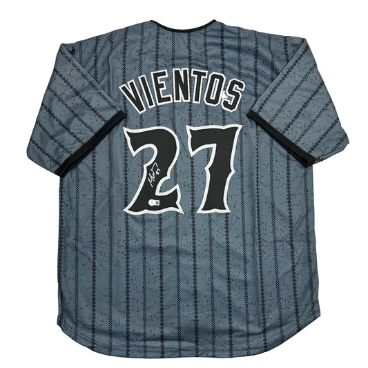 Autographed/Signed Mark Vientos New York CIty Connect Grey Baseball Jersey Beckett BAS COA