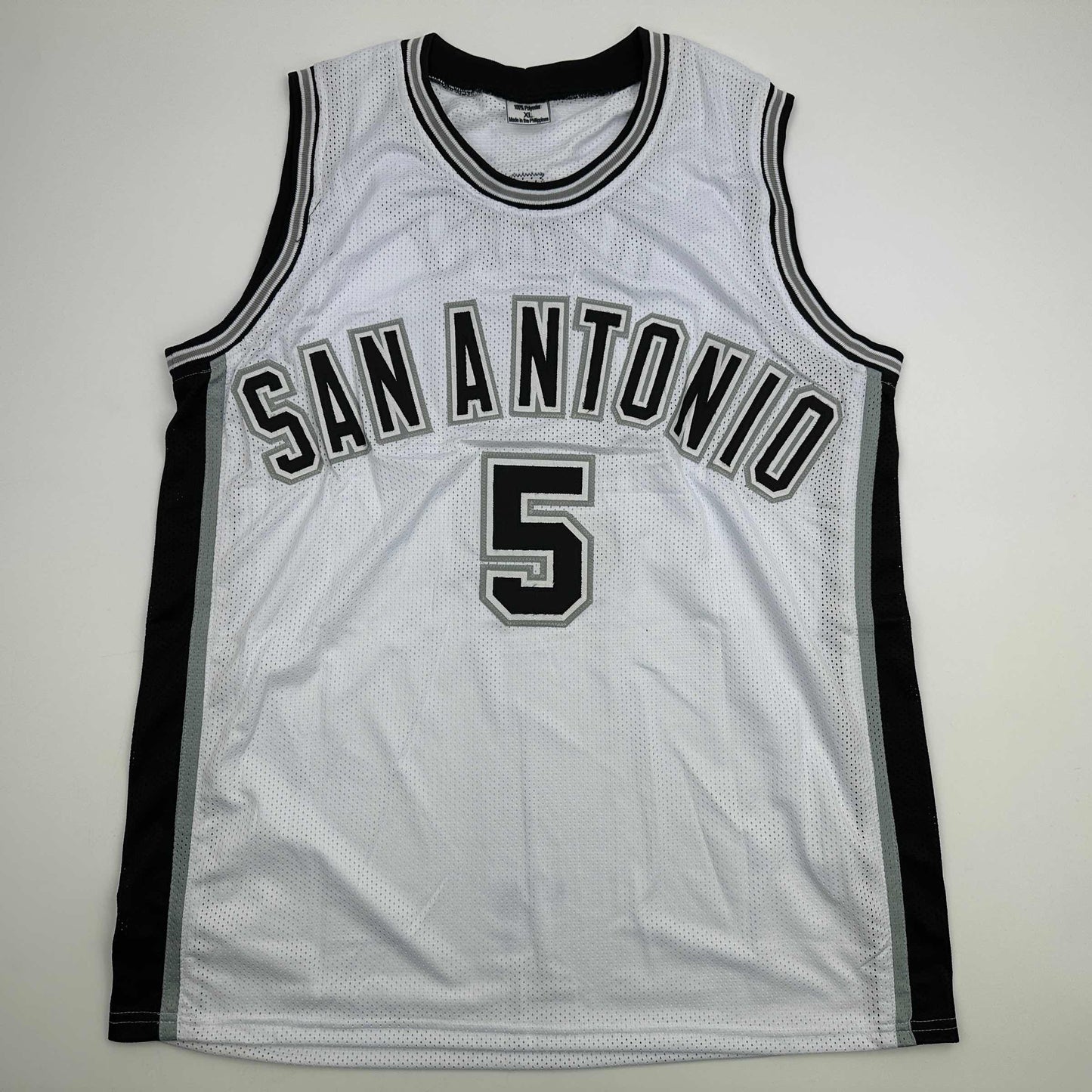 Autographed/Signed Robert Horry San Antonio White Basketball Jersey Beckett BAS COA