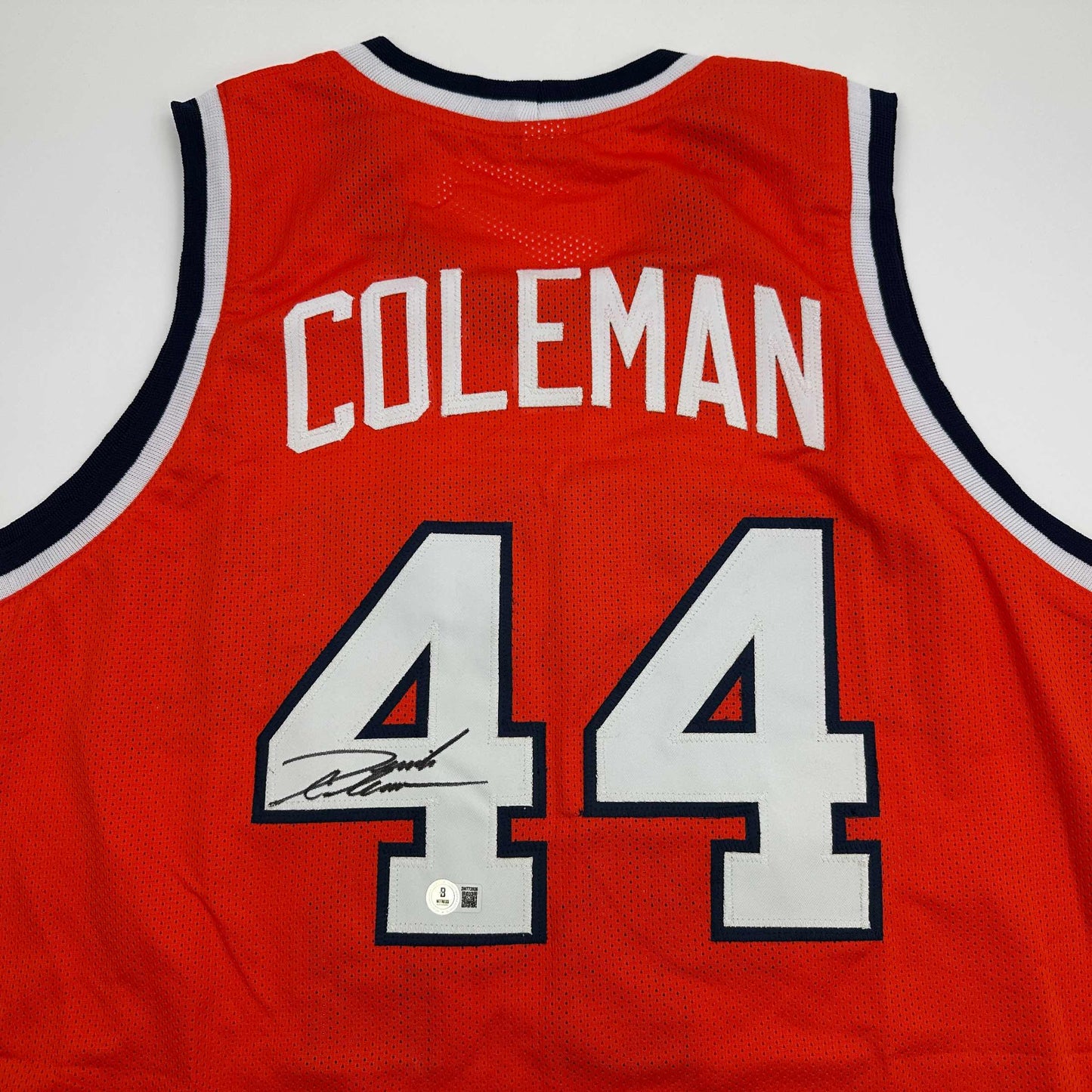 Autographed/Signed Derrick Coleman Syracuse Orange College Basketball Jersey Beckett BAS COA