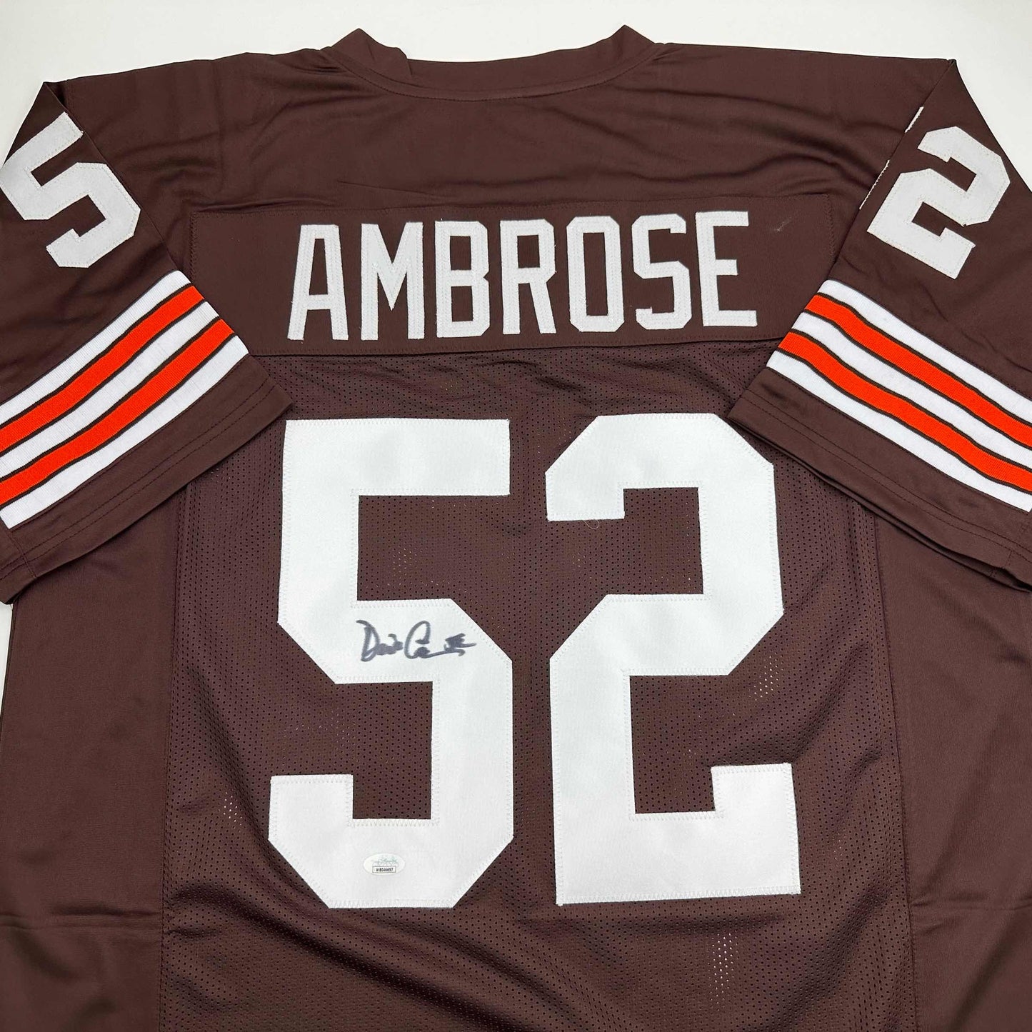 Autographed/Signed Dick Ambrose Cleveland Brown Football Jersey JSA COA