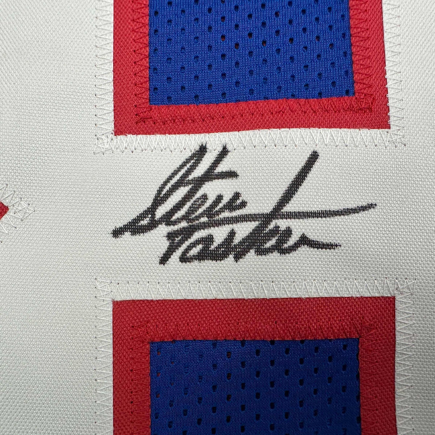 Autographed/Signed Steve Tasker Buffalo Blue Football Jersey JSA COA