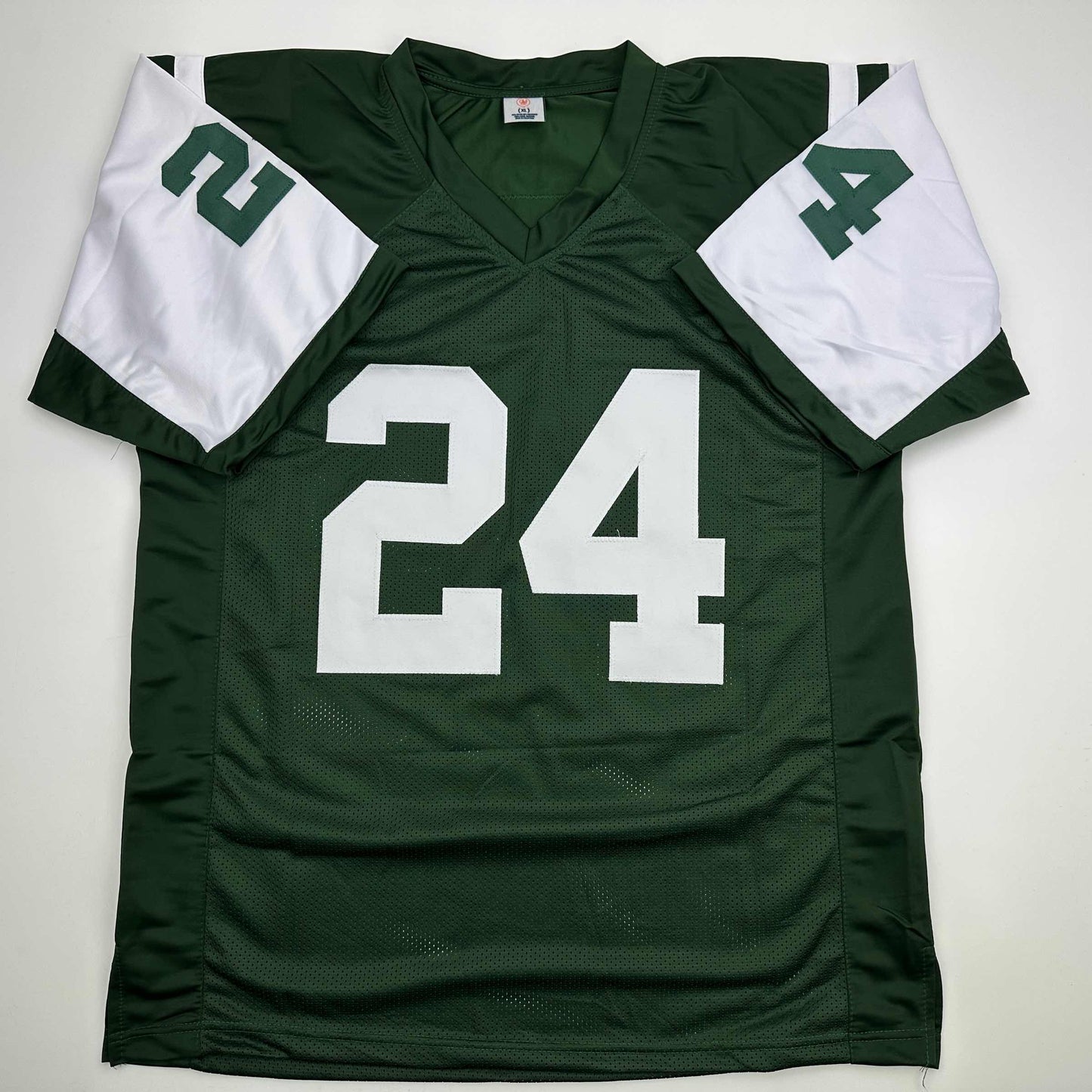 Autographed/Signed Darrelle Revis New York Green Football Jersey Beckett BAS COA