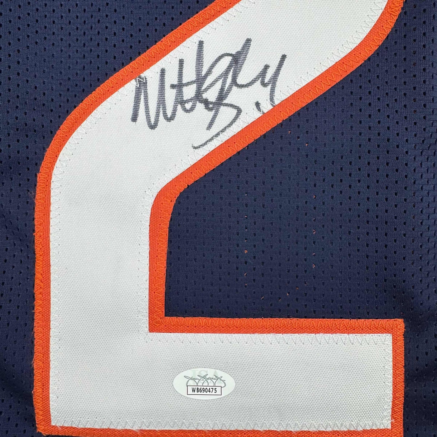 Autographed/Signed Matt Suhey Chicago Blue Football Jersey JSA COA