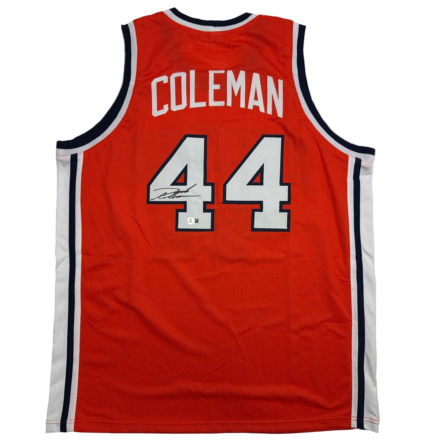 Autographed/Signed Derrick Coleman Syracuse Orange College Basketball Jersey Beckett BAS COA