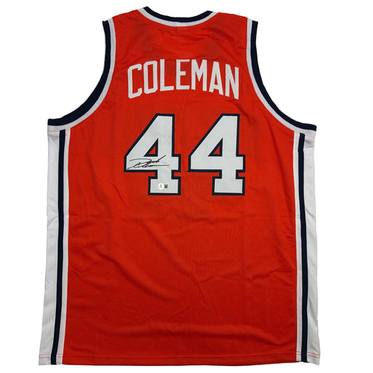 Autographed/Signed Derrick Coleman Syracuse Orange College Basketball Jersey Beckett BAS COA