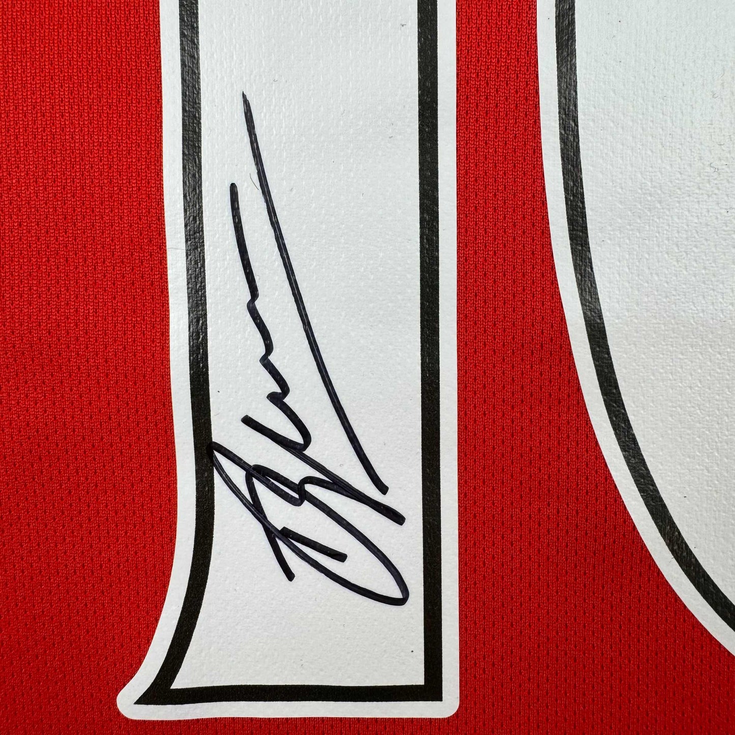 Autographed/Signed Dennis Bergkamp Arsenal Red Soccer Jersey Beckett BAS COA