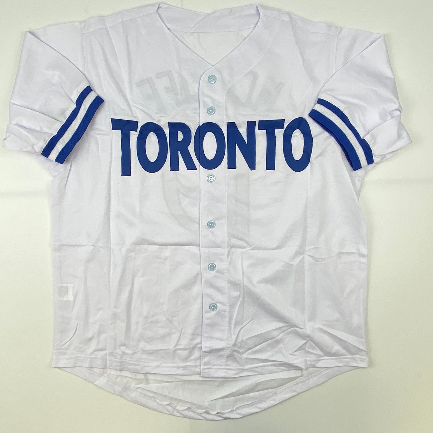 Autographed/Signed Fred McGriff Toronto White Baseball Jersey JSA COA