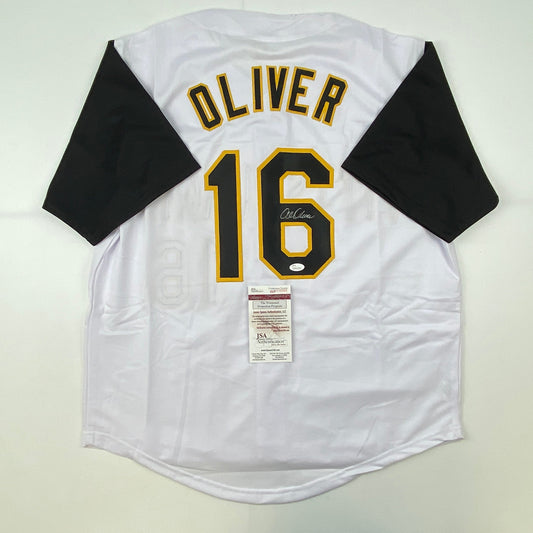 Autographed/Signed Al Oliver Pittsburgh Pirates White Baseball Jersey JSA COA