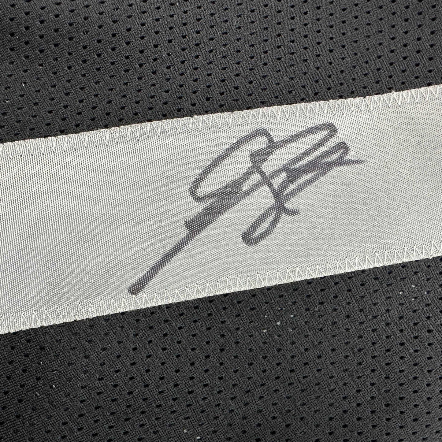 Autographed/Signed Geno Smith Oakland Black Football Jersey Beckett BAS COA