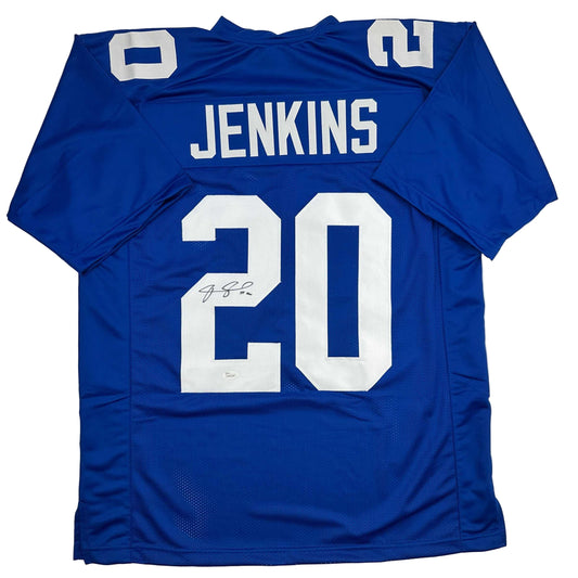 Autographed/Signed Janoris Jenkins Jackrabbit New York Blue Football Jersey JSA COA