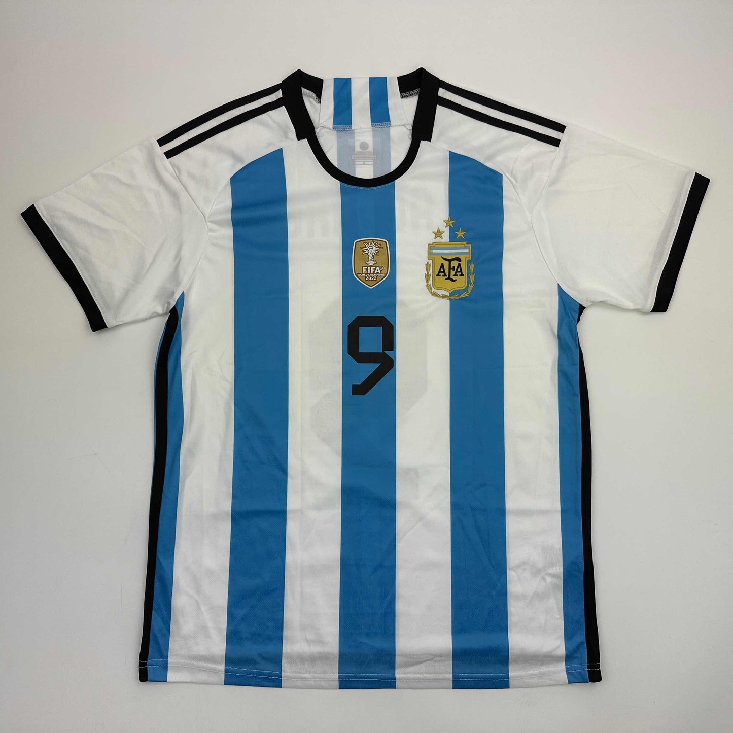 Autographed/Signed Julian Alvarez Argentina Blue/White Soccer World Cup Jersey Beckett BAS COA