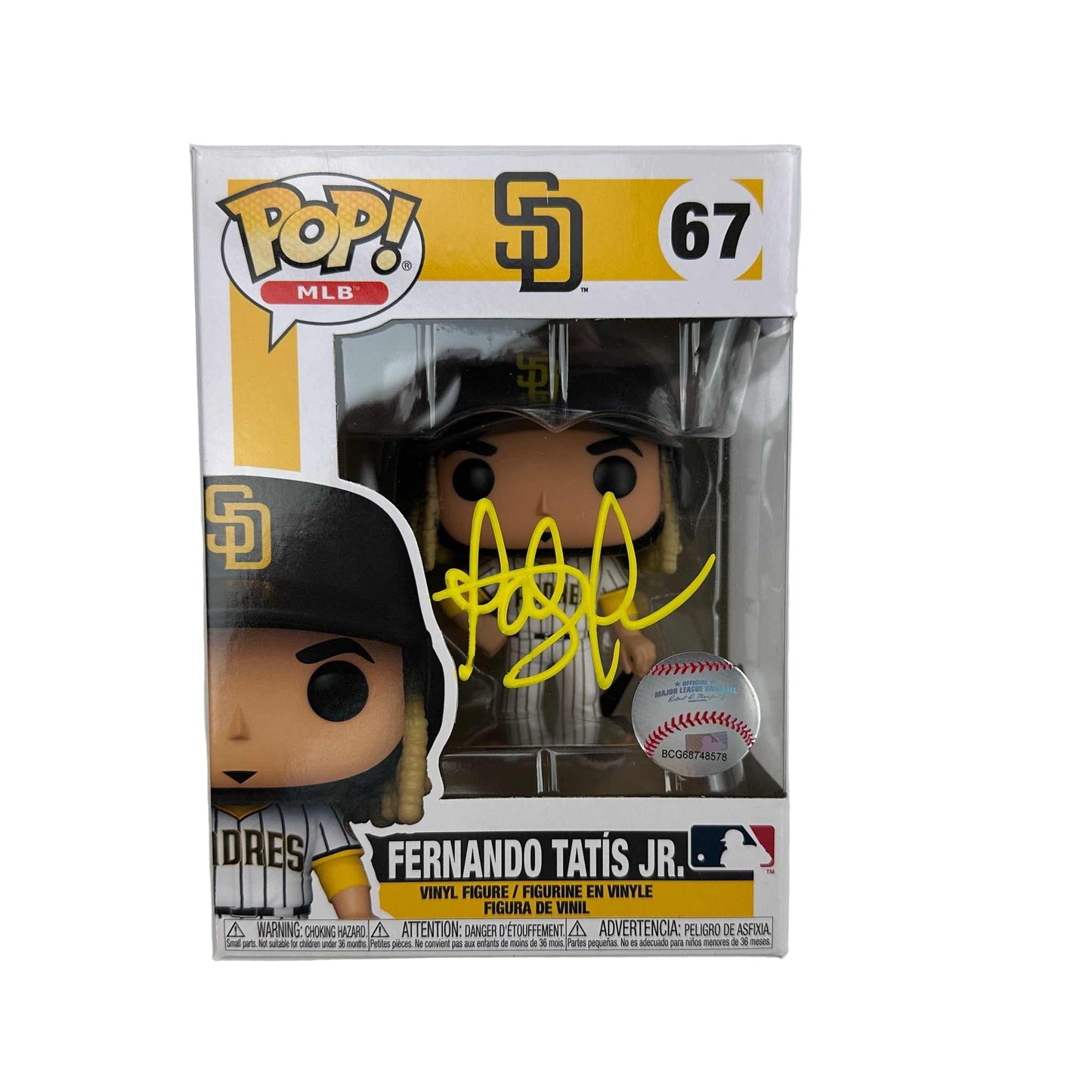 Autographed/Signed Fernando Tatis Jr. San Diego Padres #67 Funko Pop MLB Baseball Figurine Beckett BAS COA