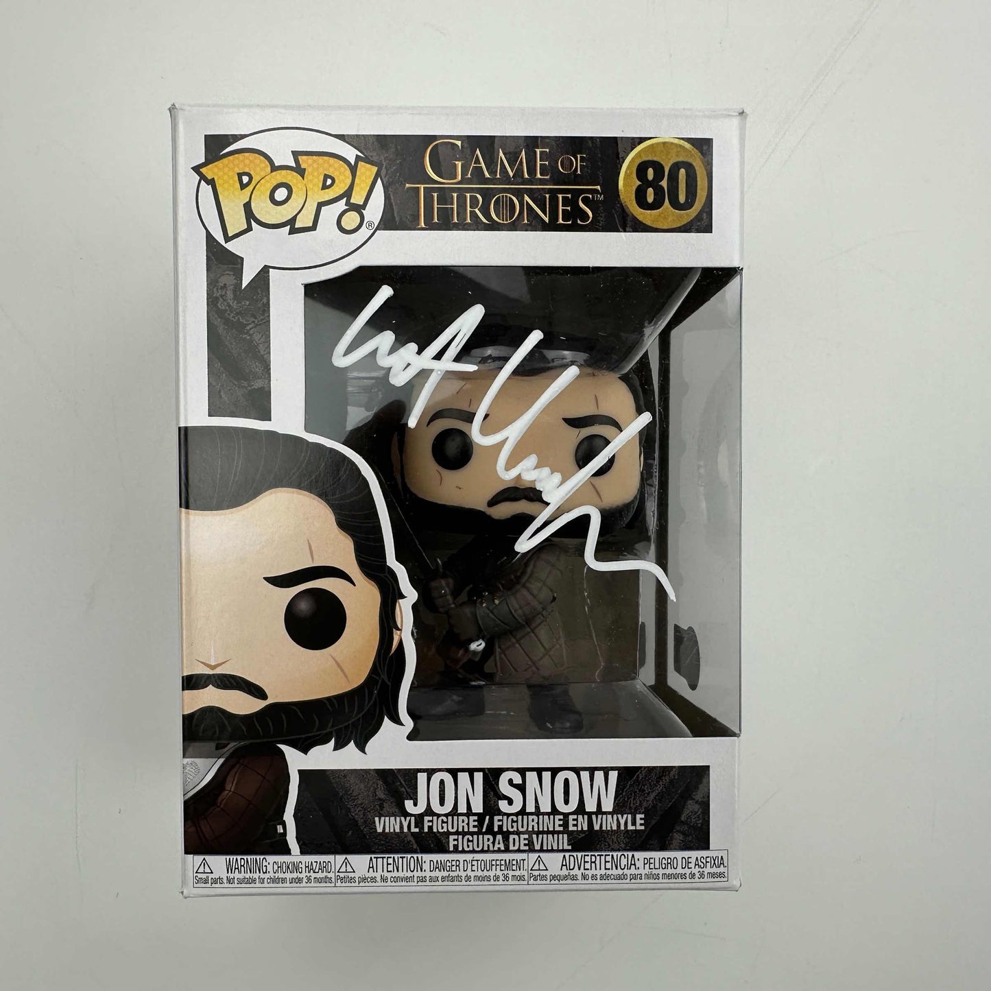 Autographed/Signed Kit Harrington Jon Snow #80 Game of Thrones Funko Pop TV Television Figurine Toy Beckett BAS COA