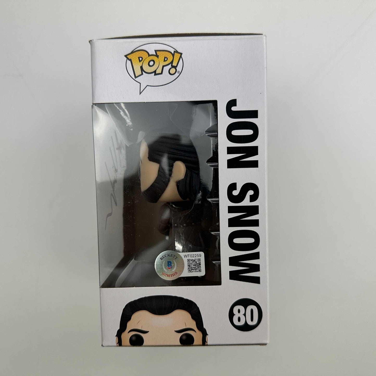 Autographed/Signed Kit Harrington Jon Snow #80 Game of Thrones Funko Pop TV Television Figurine Toy Beckett BAS COA