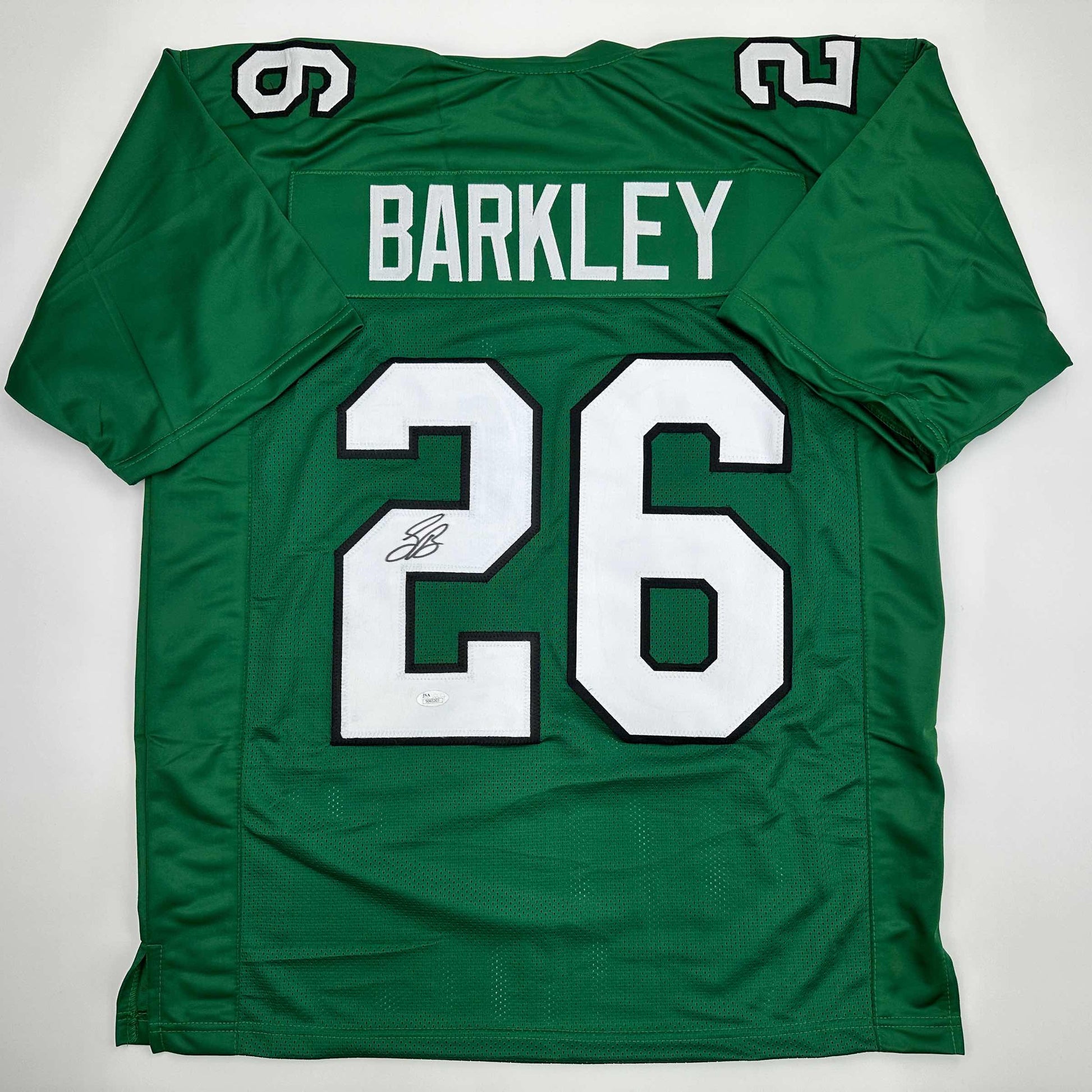 Autographed/Signed Saquon Barkley Philadelphia Kelly Green Football Jersey Beckett BAS COA - Golden Apple Comics
