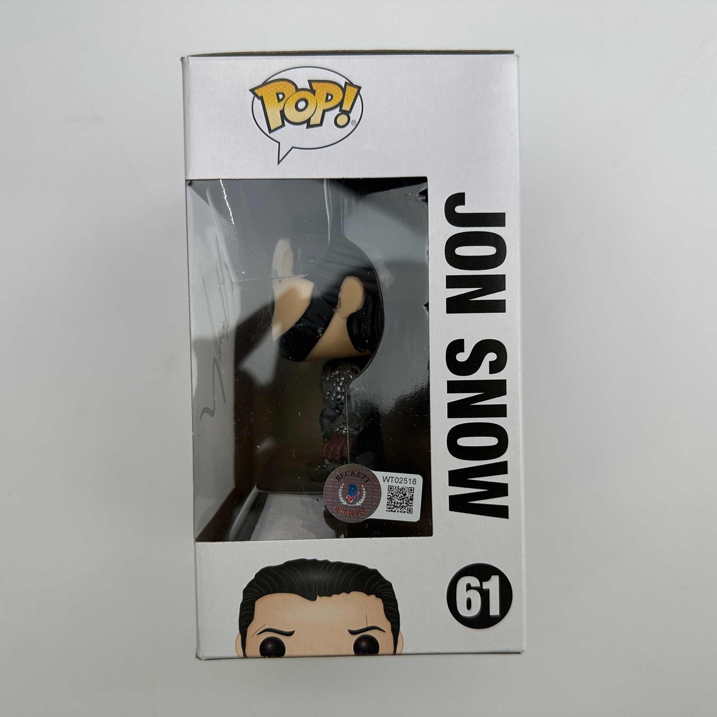 Autographed/Signed Kit Harrington Jon Snow #61 Game of Thrones Funko Pop TV Television Figurine Toy Beckett BAS COA