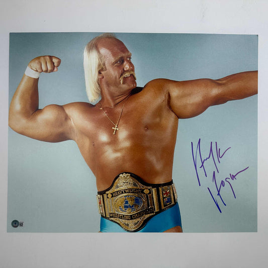 Autographed/Signed Hulk Hogan 16x20 WWE WWF Hulkamania Wrestling Photo Beckett BAS COA #7