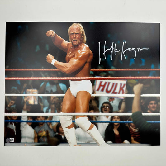 Autographed/Signed Hulk Hogan 16x20 WWE WWF Hulkamania Wrestling Photo Beckett BAS COA #9