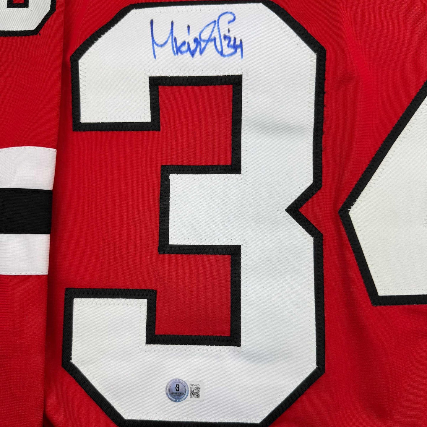 Autographed/Signed Petr Mrazek Chicago Red Hockey Jersey Beckett BAS COA