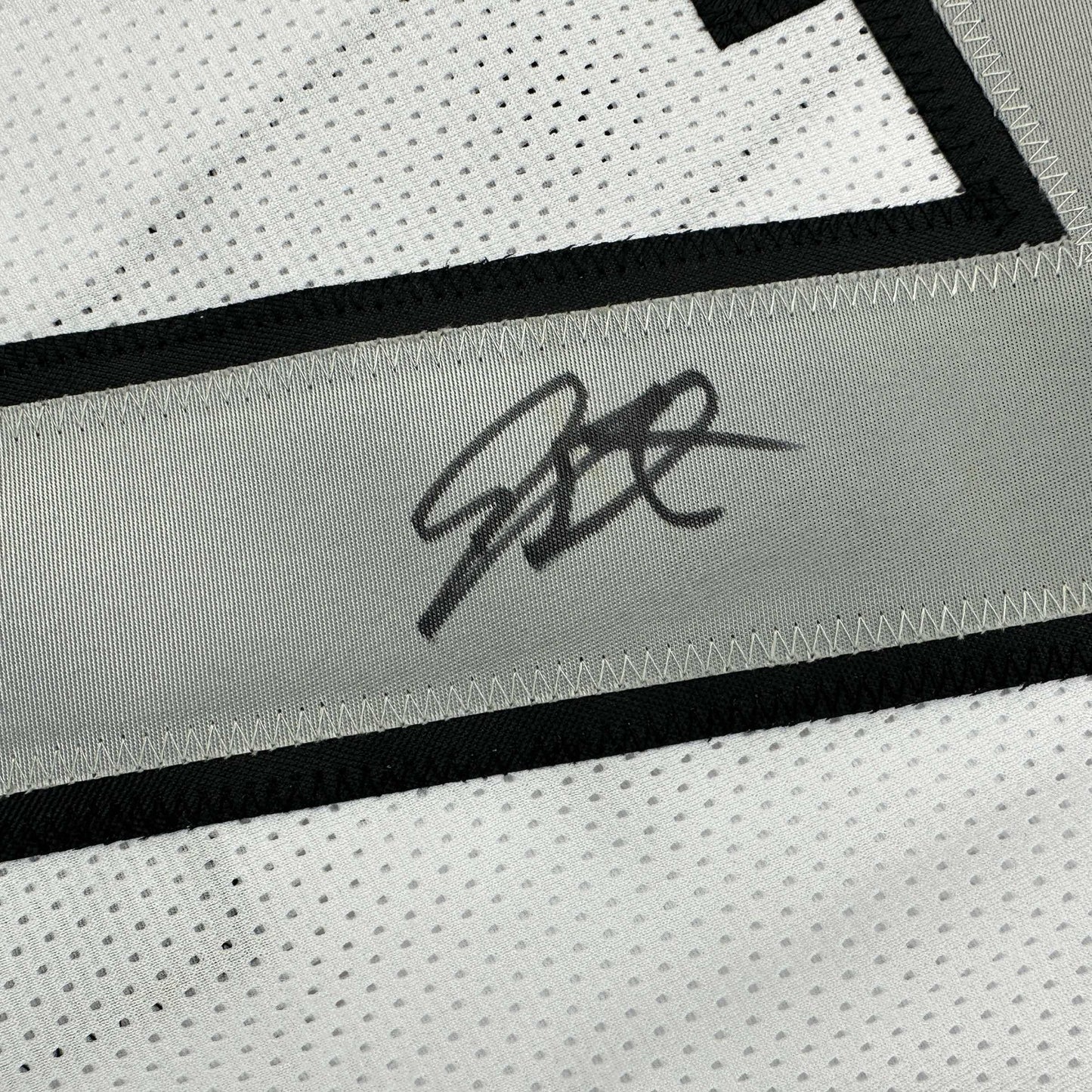 Autographed/Signed Geno Smith Oakland White Color Rush Football Jersey Beckett BAS COA