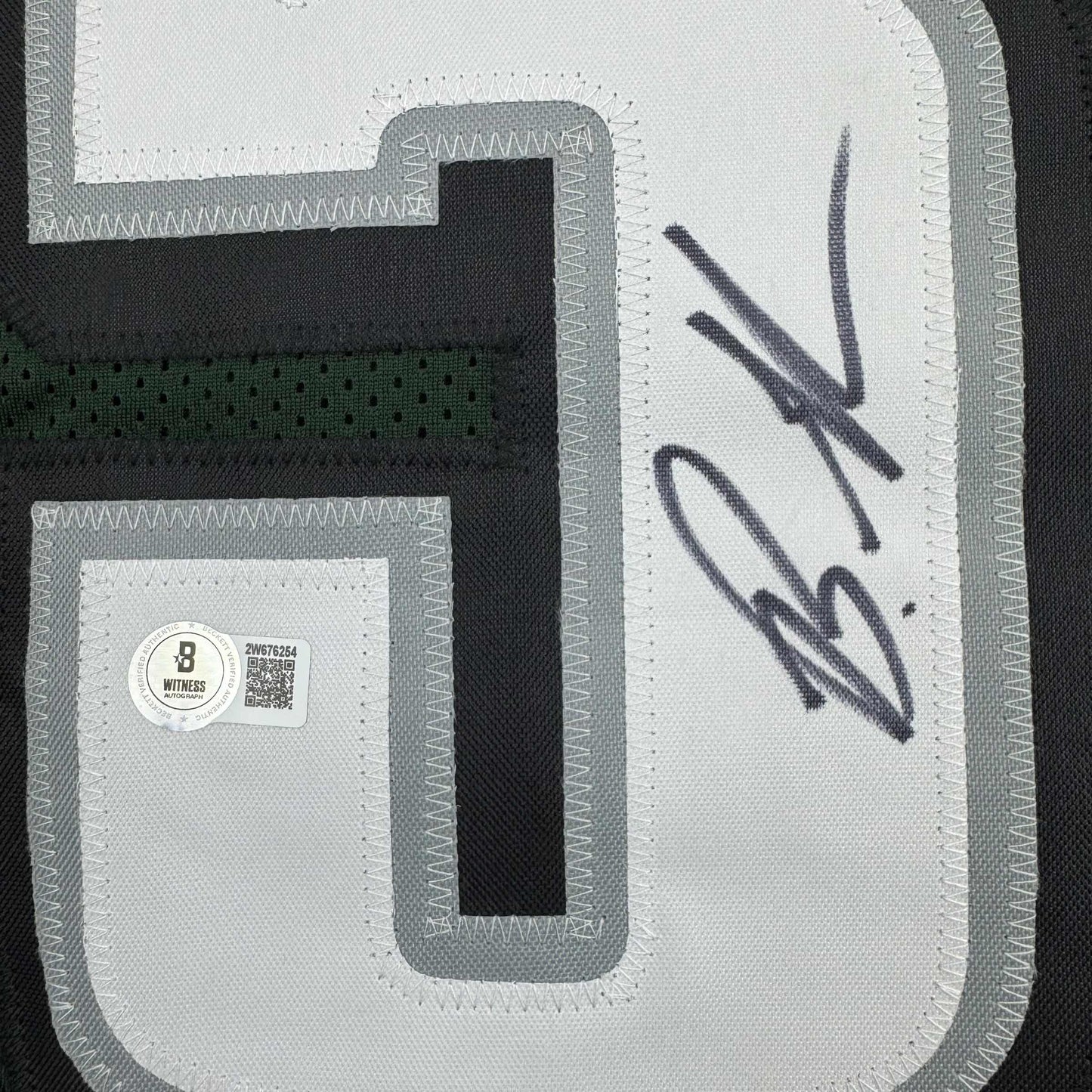 Autographed/Signed Brandon Graham Philadelphia Green Football Jersey Beckett BAS COA