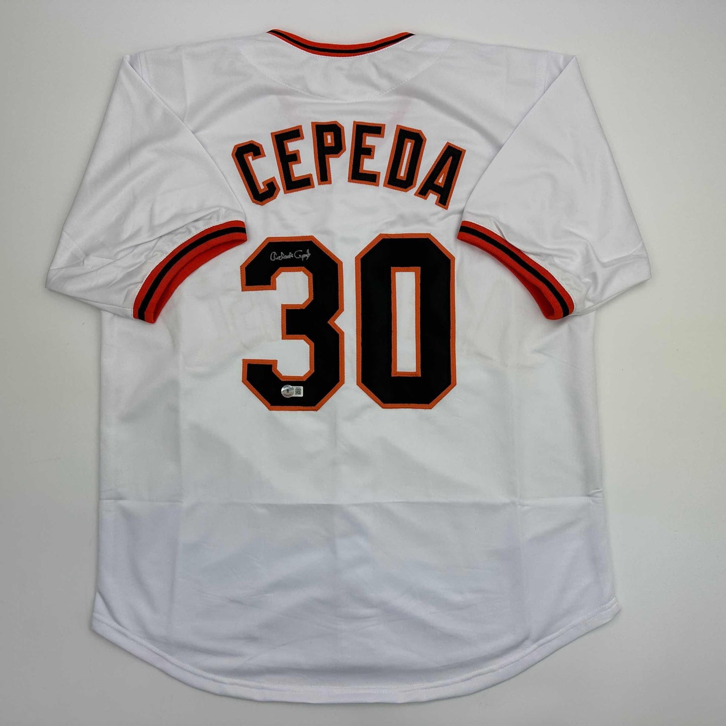 Autographed/Signed Orlando Cepeda San Francisco White Baseball Jersey Beckett BAS COA