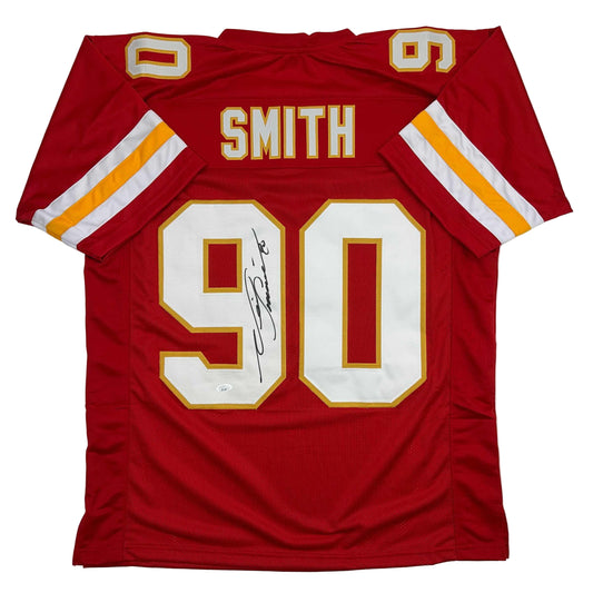 Autographed/Signed Neil Smith Kansas City Red Football Jersey JSA COA