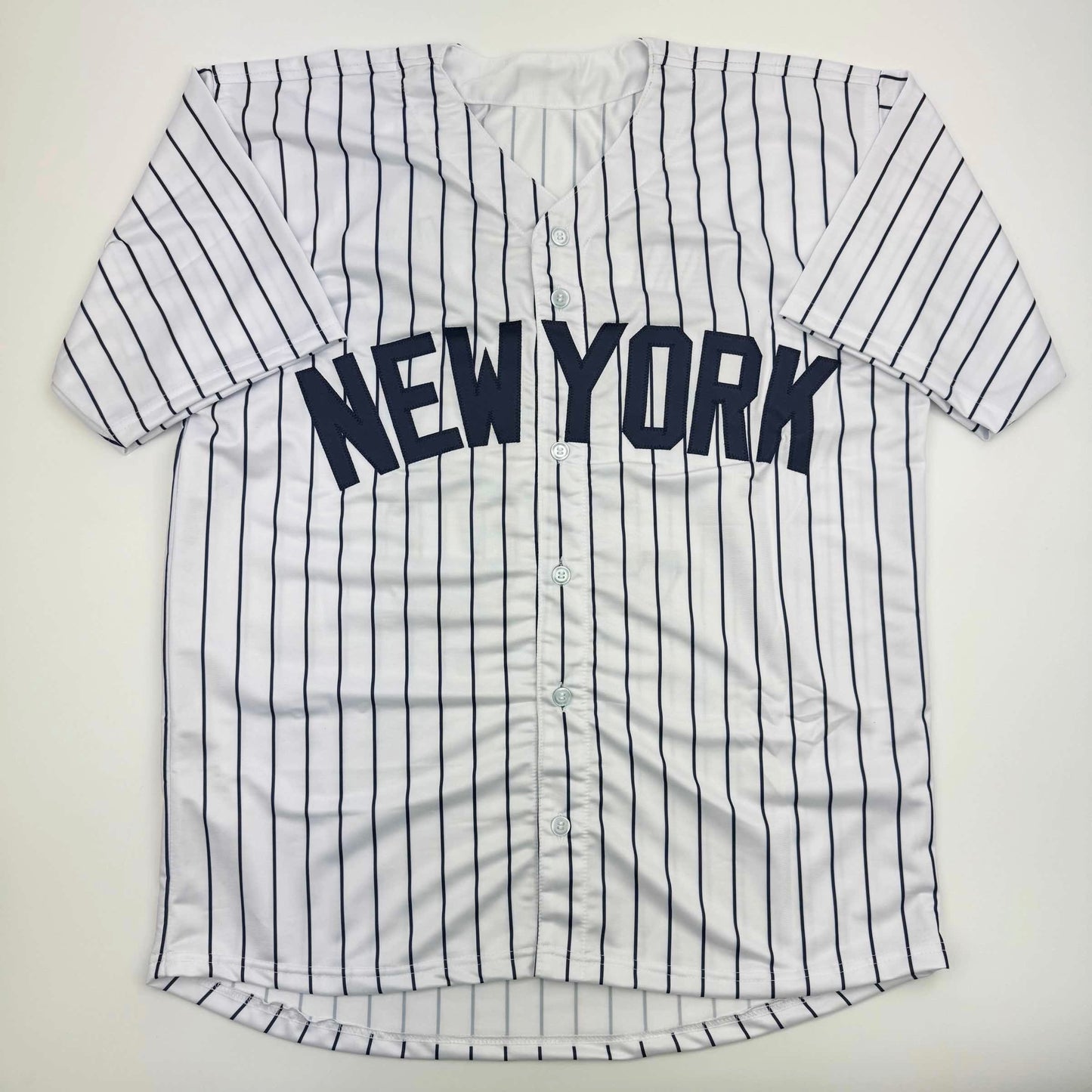 Autographed/Signed Devin Williams New York Pinstripe Baseball Jersey JSA COA