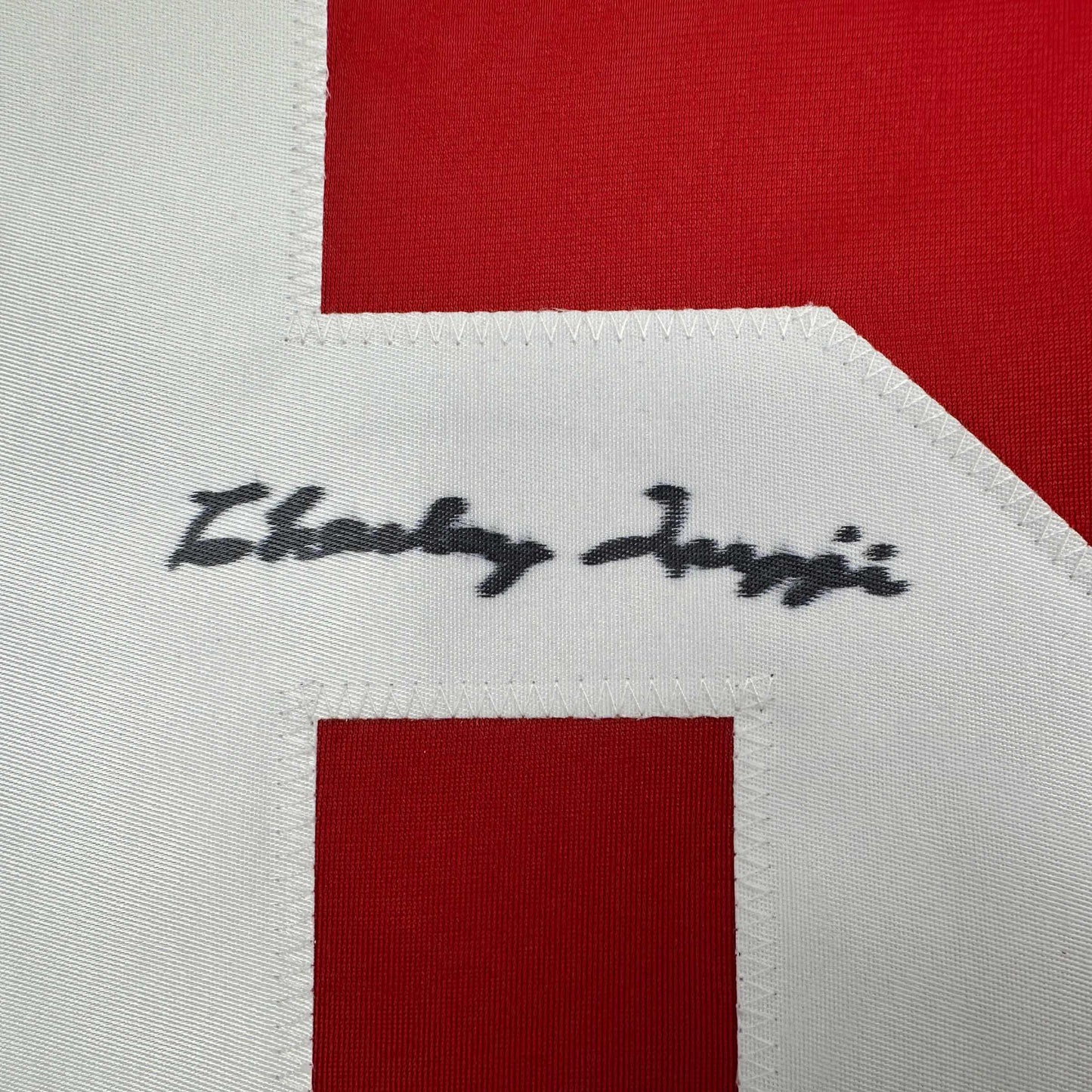 Autographed/Signed Charley Trippi Arizona Red Football Jersey JSA COA
