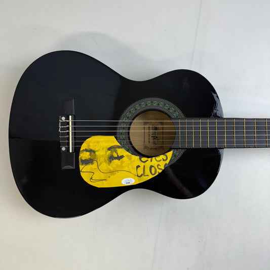 Autographed/Signed Ed Sheeran 39  Black Acoustic Guitar Eyes Closed Music Instrument JSA Holo