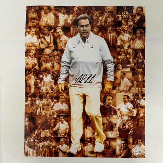 Autographed/Signed Nick Saban Alabama Crimson Tide 16x20 College Football Photo PSA/DNA COA