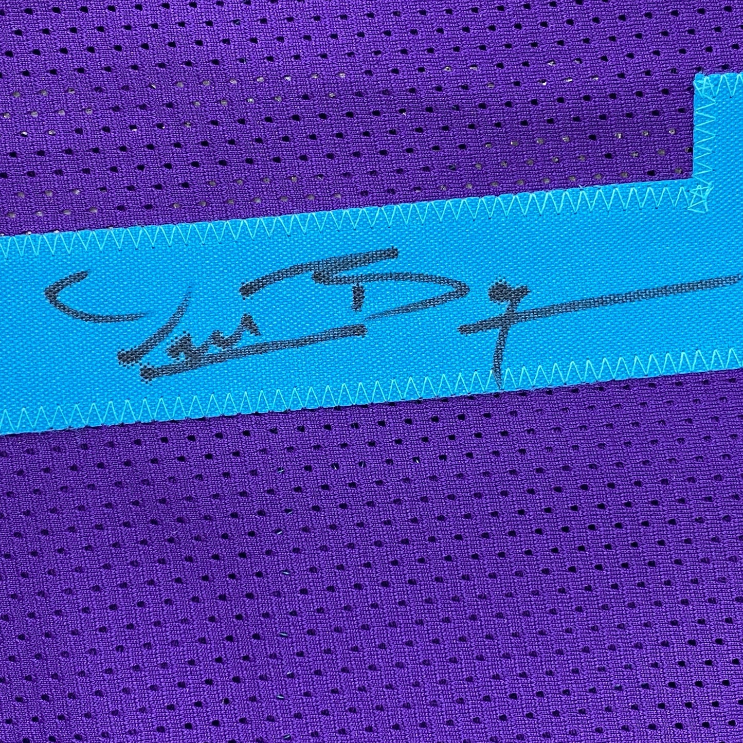 Autographed/Signed Muggsy Bogues Charlotte Purple Modern Basketball Jersey Beckett BAS COA