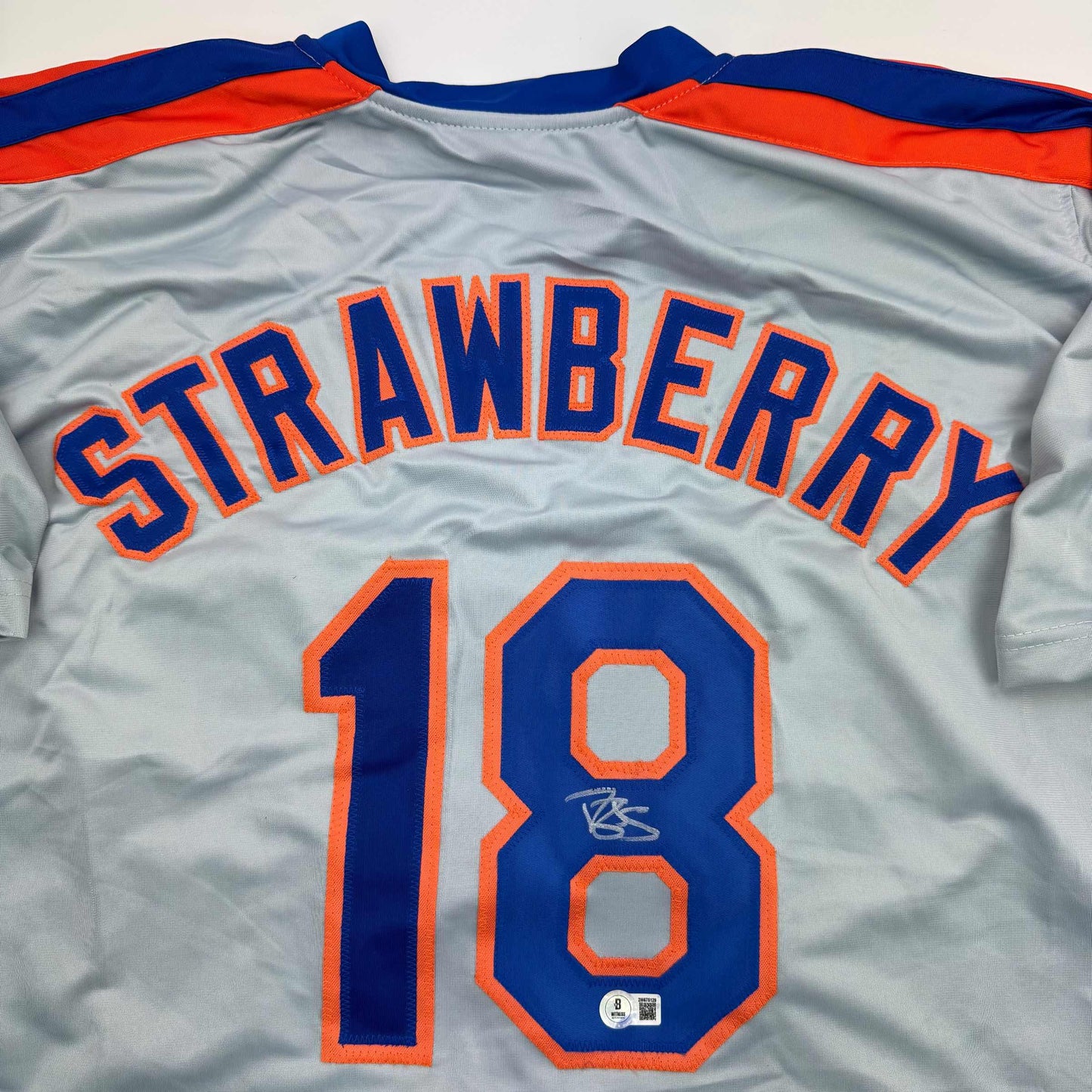 Autographed/Signed Darryl Strawberry New York Grey Baseball Jersey PSA/DNA COA