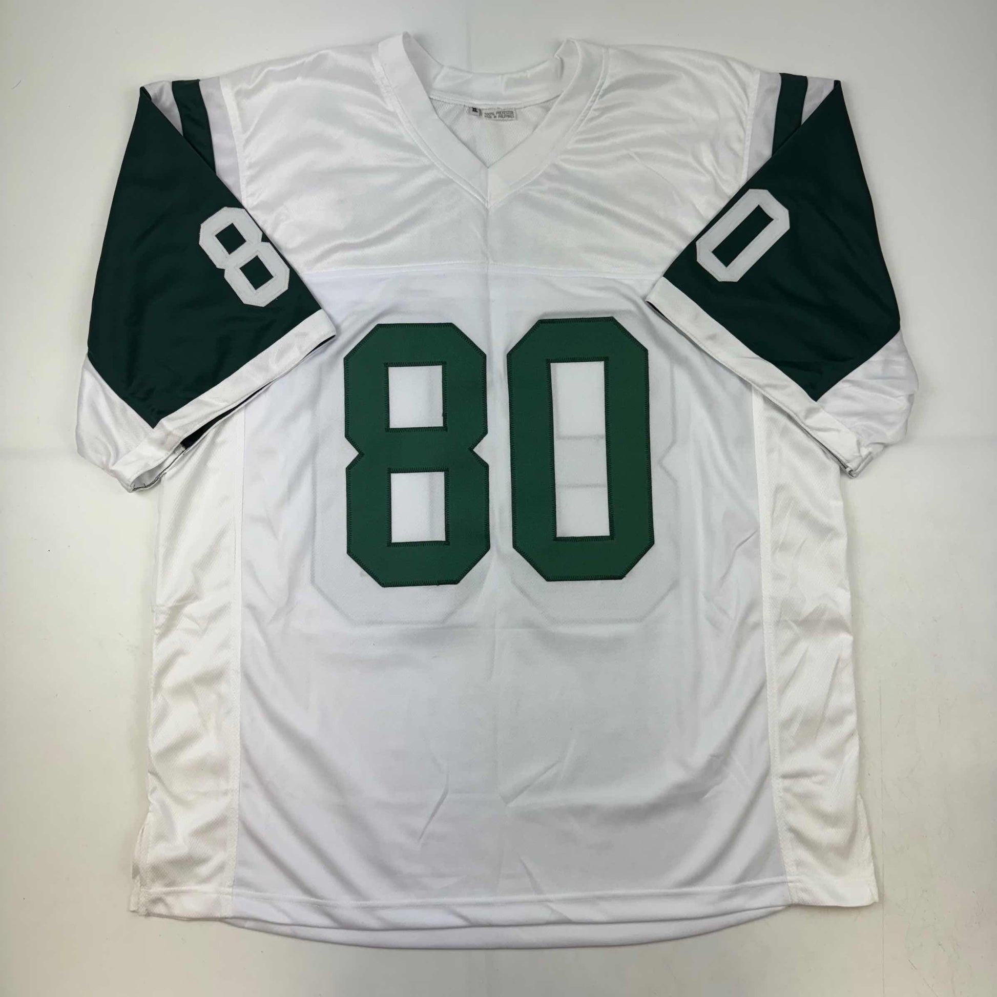 Autographed/Signed Wayne Chrebet New York White Football Jersey JSA COA - Golden Apple Comics