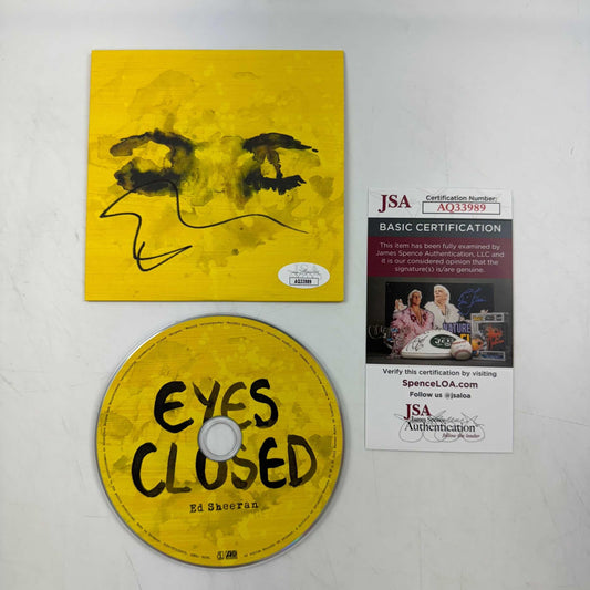 Autographed/Signed Ed Sheeran  Eyes Closed  Album CD Cover Disk JSA COA