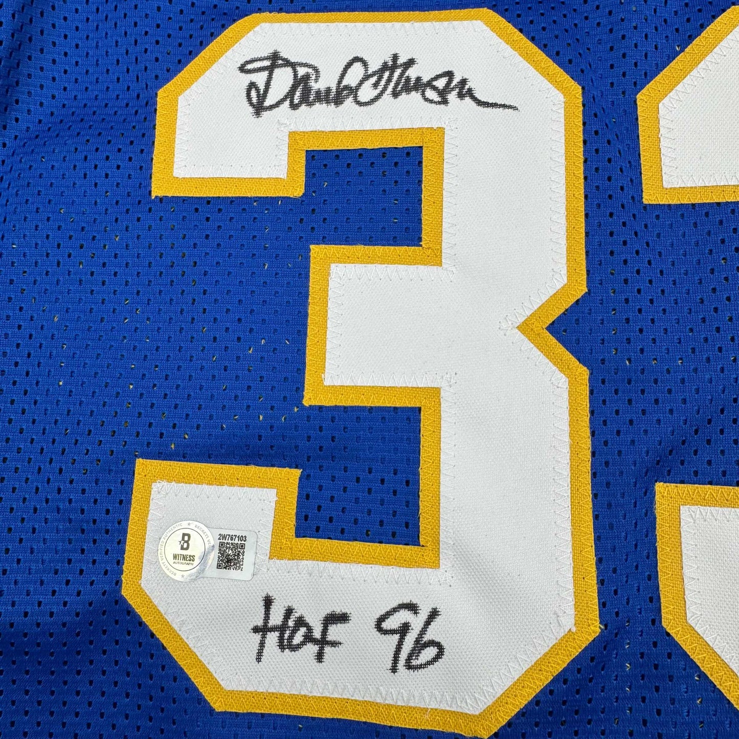 Autographed/Signed David Thompson HOF 96 Denver Blue Retro Rainbow Basketball Jersey Beckett BAS COA