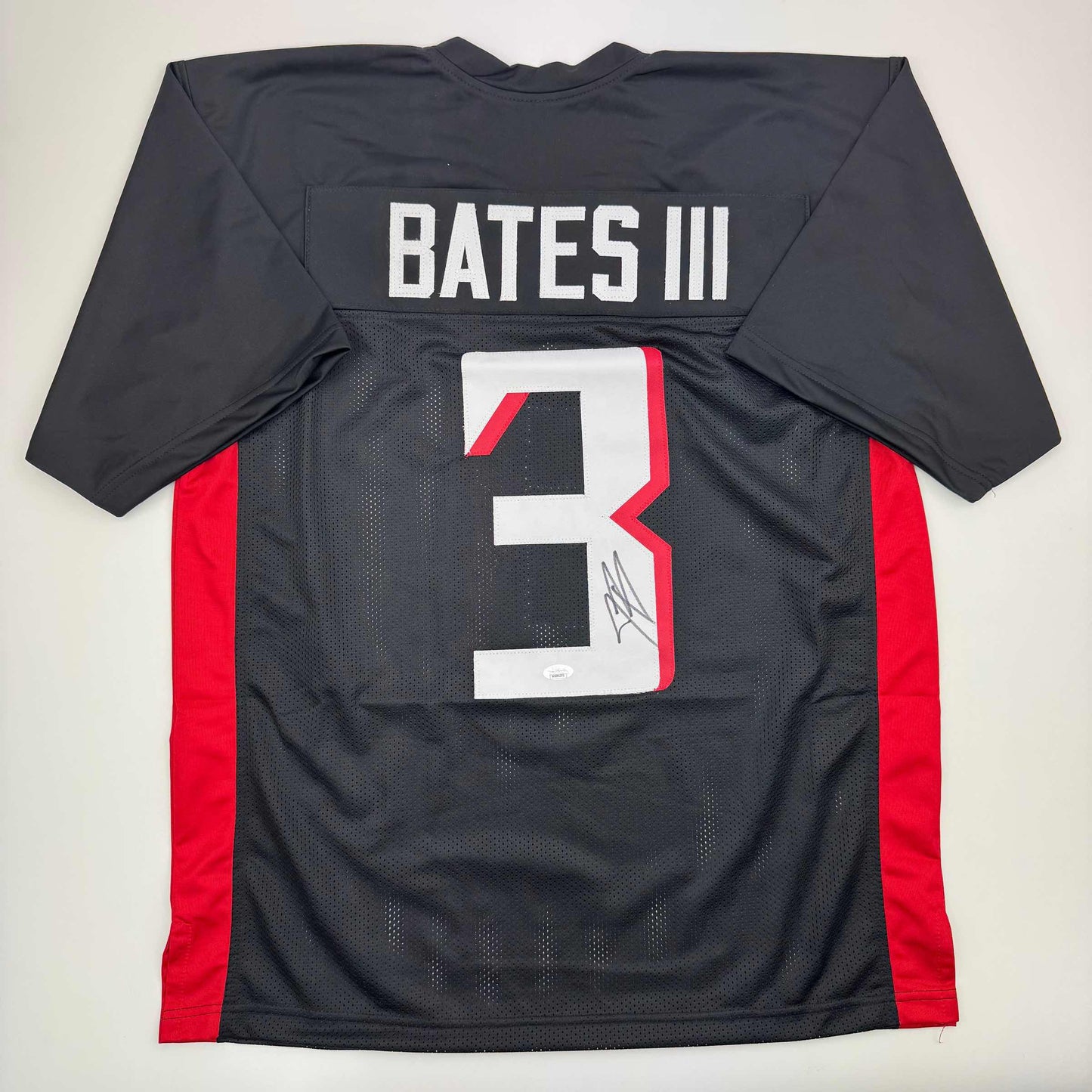 Autographed/Signed Jessie Bates III Atlanta Black Football Jersey JSA COA