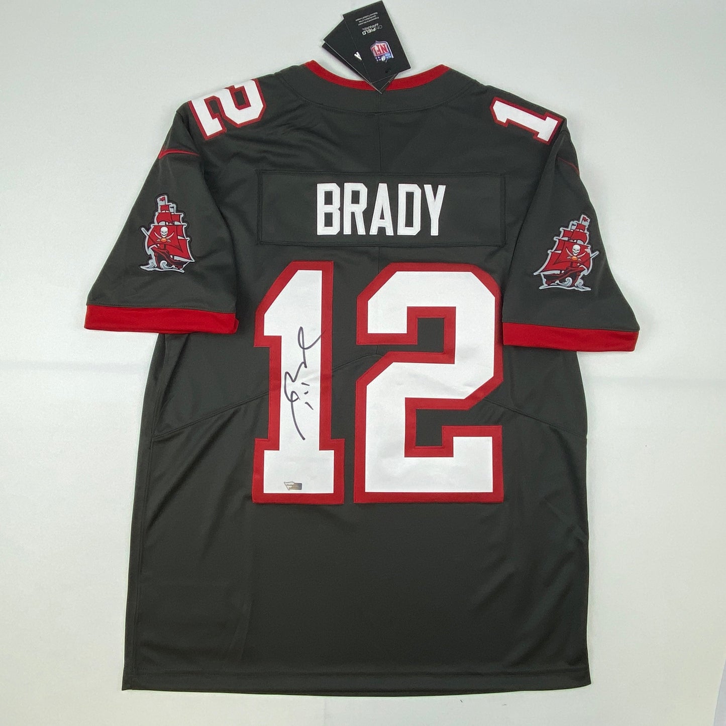 Autographed/Signed Tom Brady Tampa Bay Buccaneers Pewter Grey Authentic Nike Limited Football Jersey Fanatics COA/LOA - Golden Apple Comics
