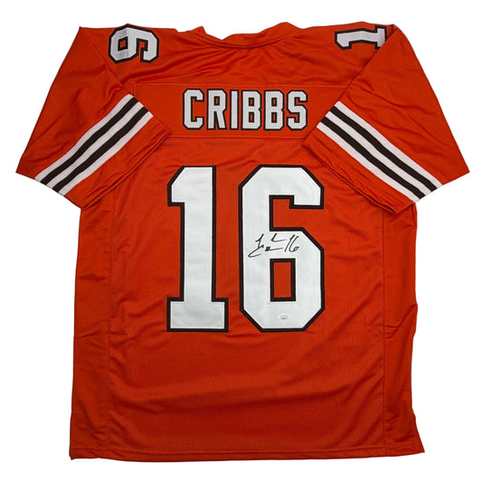 Autographed/Signed Josh Cribbs Cleveland Football Orange Jersey JSA COA