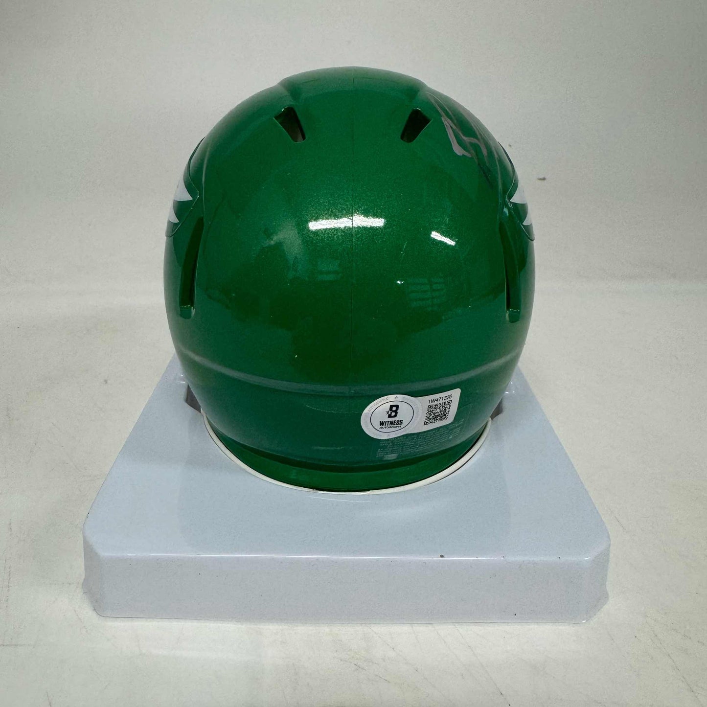 Autographed/Signed Brandon Graham Philadelphia Eagles Kelly Green Mini Football Helmet Beckett BAS COA