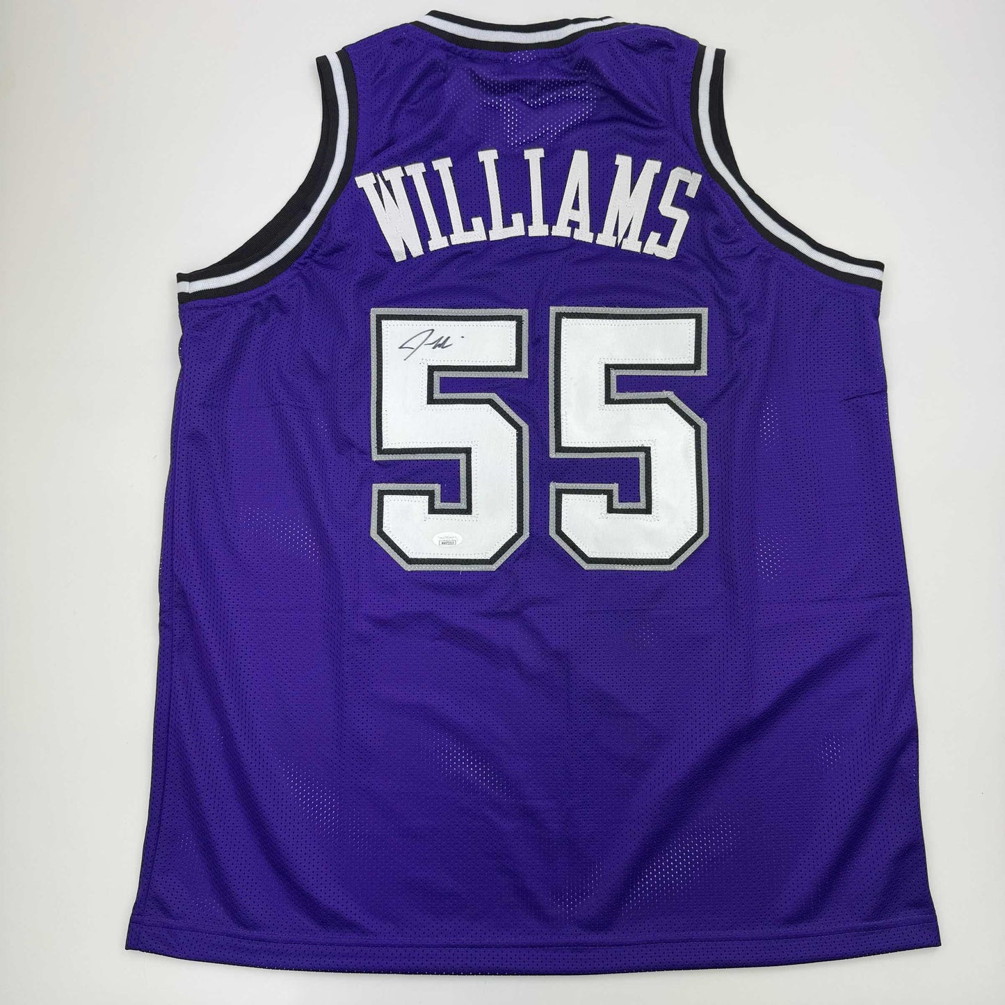Autographed/Signed Jason Williams Sacramento Purple Basketball Jersey JSA COA