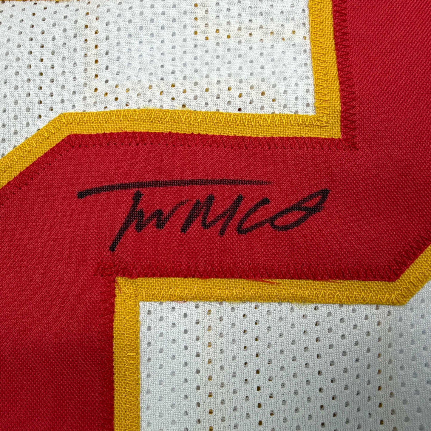 Autographed/Signed Trent McDuffie Kansas City White Football Jersey JSA COA