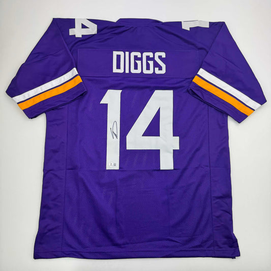 Autographed/Signed Stefon Diggs Minnesota Purple Football Jersey Beckett BAS COA