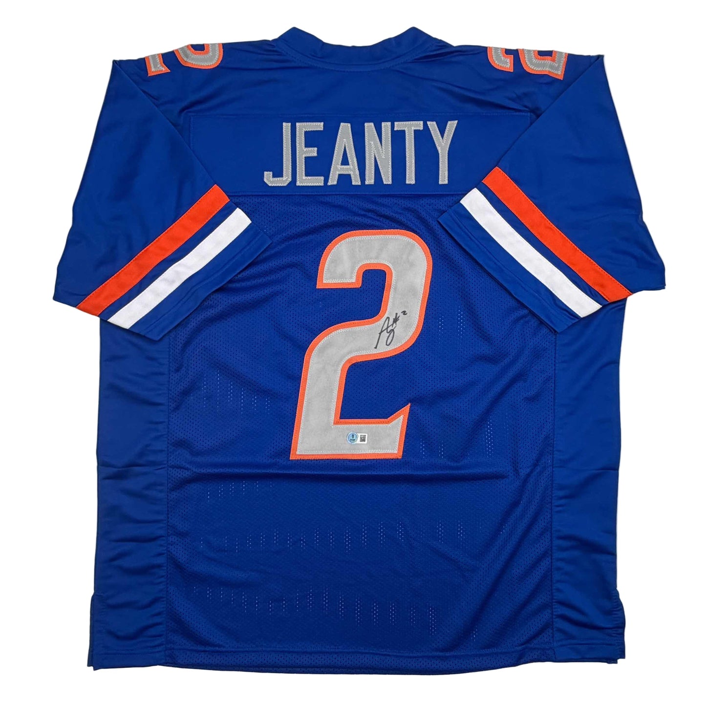 Autographed/Signed Ashton Jeanty Boise State Blue College Football Jersey Beckett BAS COA